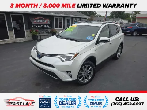 White 2017 TOYOTA RAV4 HV LIMITED for sale in Kokomo, IN