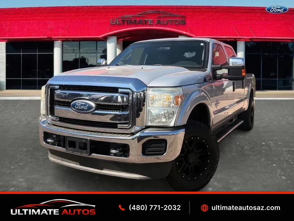 Silver 2011 Ford F250 Super Duty Crew Cab XLT Pickup 4D 6 3/4 ft for sale in Mesa, AZ