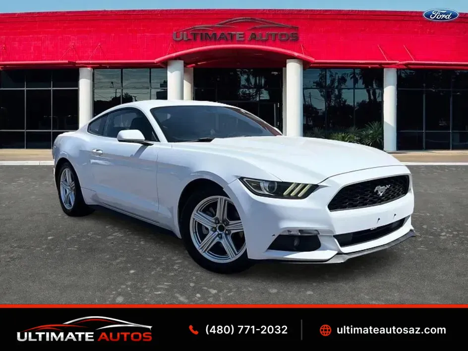 White 2015 Ford Mustang V6 Coupe 2D for sale in Mesa, AZ