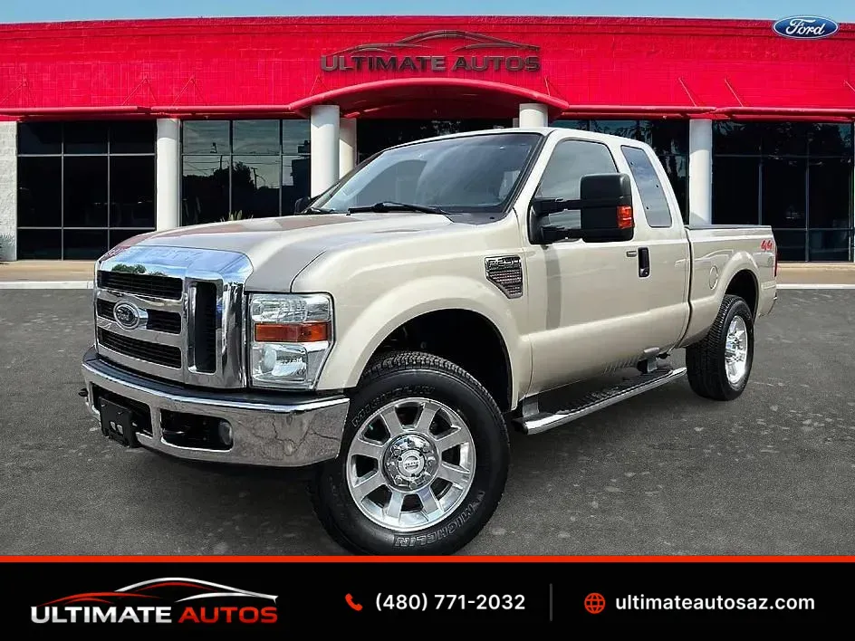Beige 2008 Ford F250 Super Duty Super Cab Lariat Pickup 4D 6 3/4 ft for sale in Mesa, AZ