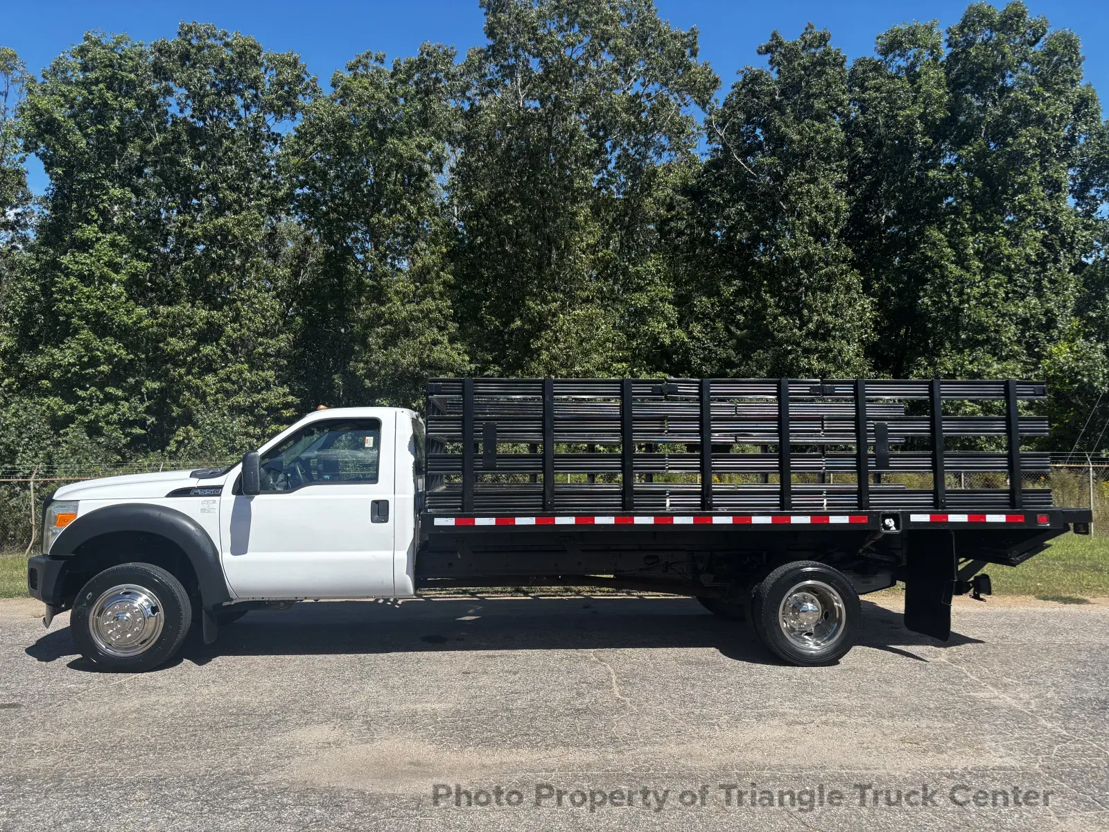 White 2014 Ford F-550 16+ foot stake with Lift Gate for sale in Franklinton, NC