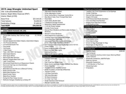Photos of 2019 Jeep Wrangler Unlimited Sport for sale in Mansfield, OH at Clement Nissan of Mansfield