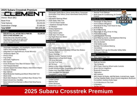 More photos of 2025 Subaru Crosstrek Premium at Clement Nissan of Mansfield, OH