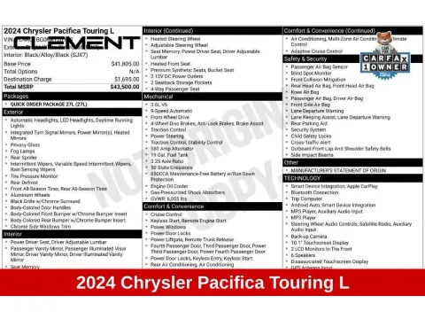 More photos of 2024 Chrysler Pacifica Touring L at Clement Nissan of Mansfield, OH