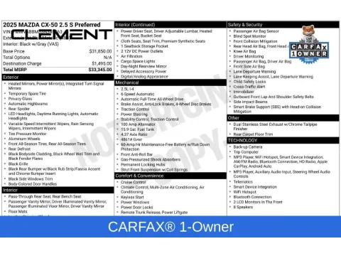 Another view of 2025 Mazda CX-50 2.5 S Preferred Package for sale in Mansfield, OH at Clement Nissan of Mansfield