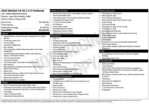 Photos of 2025 Mazda CX-50 2.5 S Preferred Package for sale in Mansfield, OH at Clement Nissan of Mansfield