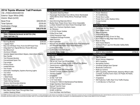 Photos of 2016 Toyota 4Runner Trail Premium for sale in Mansfield, OH at Clement Nissan of Mansfield