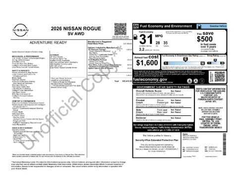 Photos of 2026 Nissan Rogue SV for sale in Mansfield, OH at Clement Nissan of Mansfield