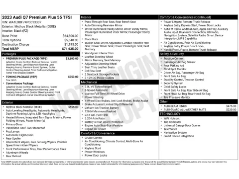 Photos of 2023 Audi Q7 55 Premium Plus for sale in Mansfield, OH at Clement Honda of Mansfield