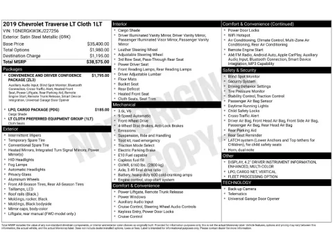 Photos of 2019 Chevrolet Traverse LT for sale in Mansfield, OH at Clement Honda of Mansfield