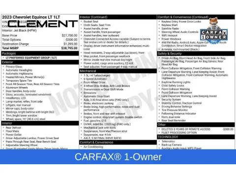 Another view of 2023 Chevrolet Equinox LT for sale in Mansfield, OH at Clement Honda of Mansfield