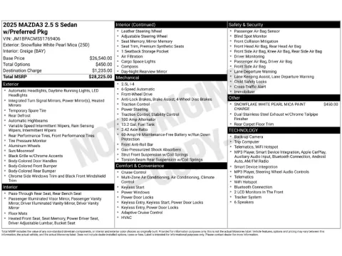 Photos of 2025 Mazda Mazda3 2.5 S Preferred Package for sale in Mansfield, OH at Clement Honda of Mansfield