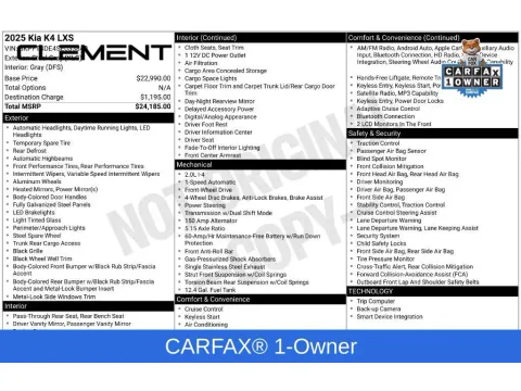 Another view of 2025 Kia K4 LXS for sale in Mansfield, OH at Clement Honda of Mansfield