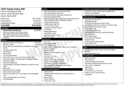 Photos of 2022 Toyota Camry XSE for sale in Mansfield, OH at Clement Honda of Mansfield