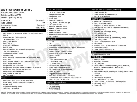 Photos of 2024 Toyota Corolla Cross L for sale in Mansfield, OH at Clement Honda of Mansfield