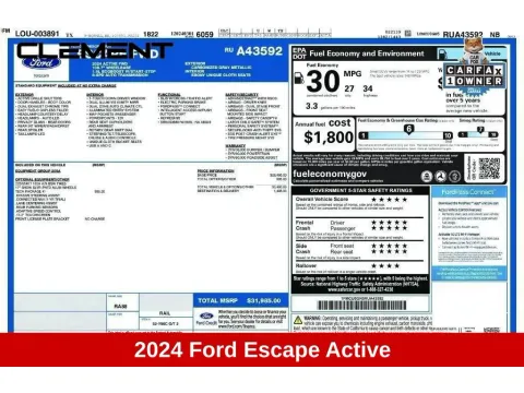 More photos of 2024 Ford Escape Active at Clement Honda of Mansfield, OH