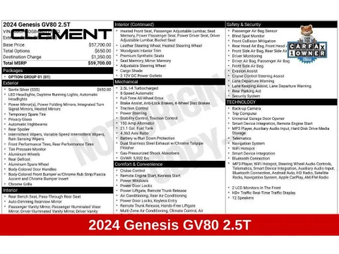 Another view of 2024 Genesis GV80 2.5T for sale in Mansfield, OH at Clement Honda of Mansfield