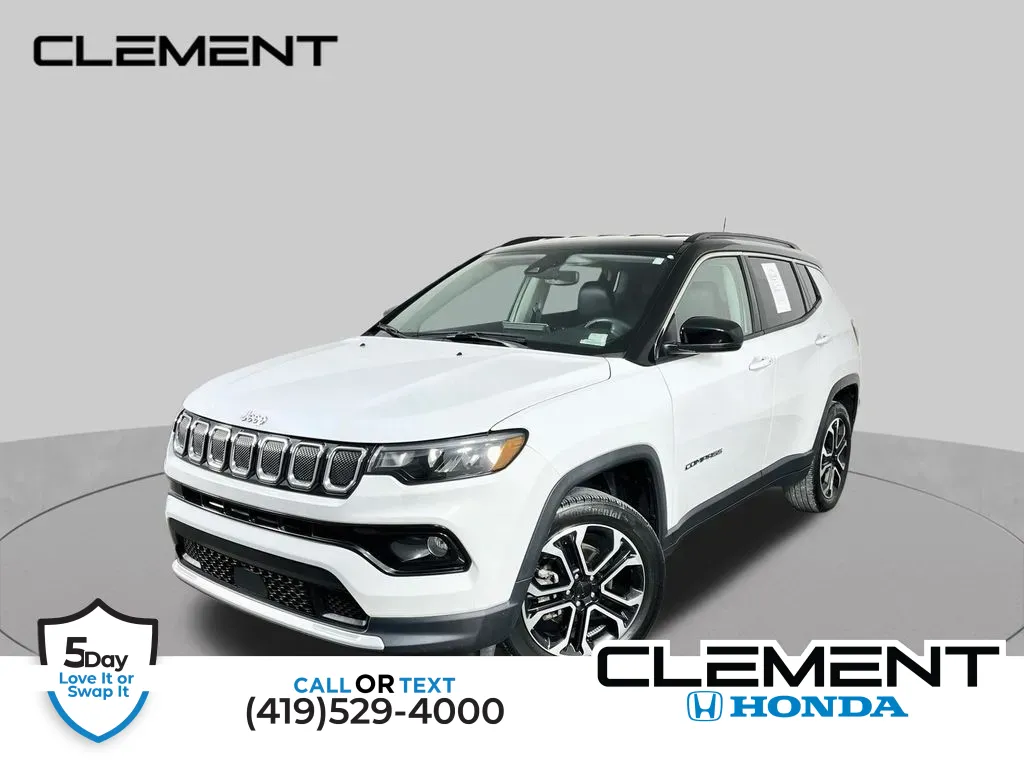 White 2022 Jeep Compass Limited for sale in Mansfield, OH