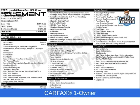 Another view of 2022 Hyundai Santa Cruz SEL for sale in Mansfield, OH at Clement Honda of Mansfield