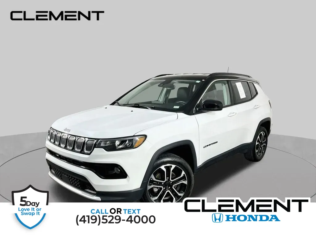White 2022 Jeep Compass Limited for sale in Mansfield, OH