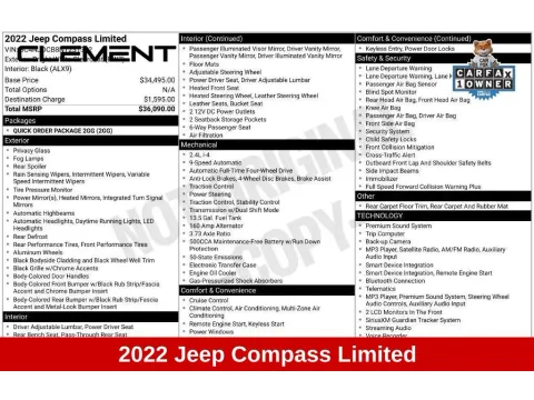 More photos of 2022 Jeep Compass Limited at Clement Honda of Mansfield, OH