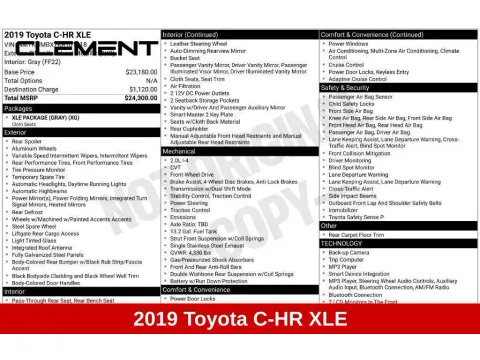 More photos of 2019 Toyota C-HR XLE at Clement Honda of Mansfield, OH