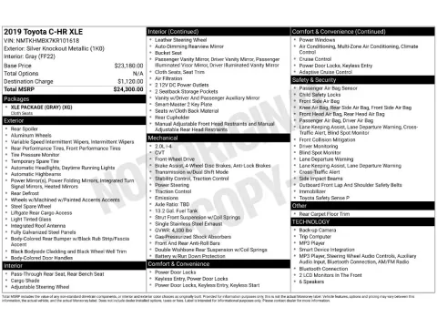 Photos of 2019 Toyota C-HR XLE for sale in Mansfield, OH at Clement Honda of Mansfield