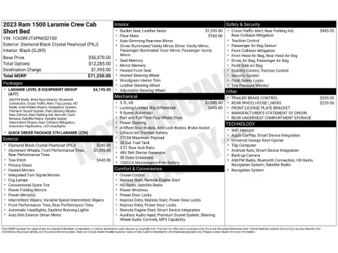 Photos of 2023 Ram 1500 Laramie for sale in Mansfield, OH at Clement Honda of Mansfield