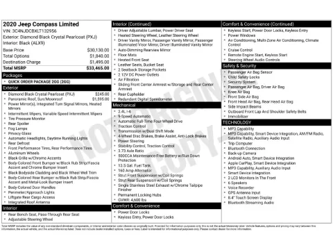 Photos of 2020 Jeep Compass Limited for sale in Mansfield, OH at Clement Honda of Mansfield