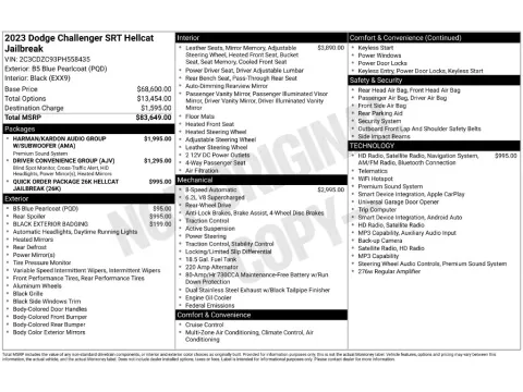Photos of 2023 Dodge Challenger SRT Hellcat Jailbreak for sale in Mansfield, OH at Clement Honda of Mansfield