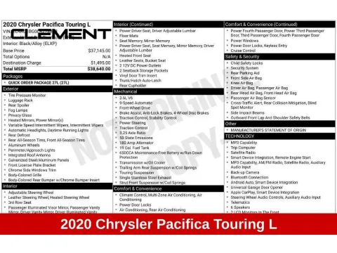 More photos of 2020 Chrysler Pacifica Touring L at Clement Honda of Mansfield, OH