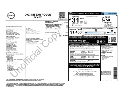 Photos of 2023 Nissan Rogue SV for sale in Mansfield, OH at Clement Honda of Mansfield