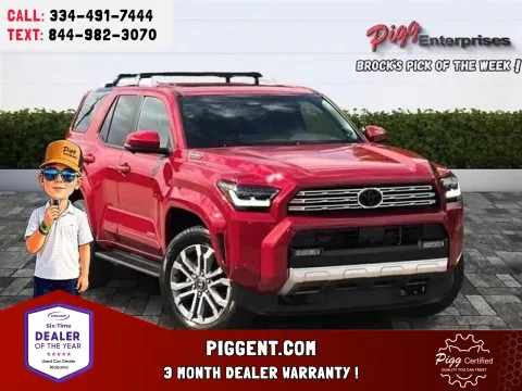 Red 2025 TOYOTA 4RUNNER LIMITED 4WD for sale in Prattville, AL