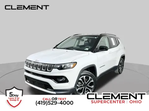 White 2022 Jeep Compass Limited for sale in Mansfield, OH