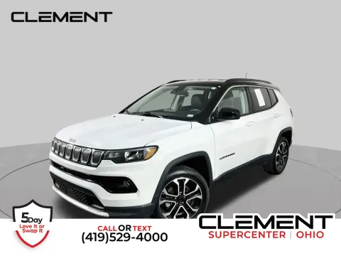 White 2022 Jeep Compass Limited for sale in Mansfield, OH