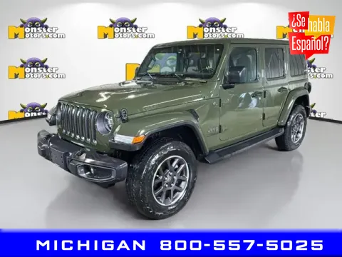 Green 2021 Jeep Wrangler Unlimited Sahara for sale in Michigan Center, MI