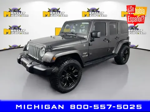 Gray 2018 Jeep Wrangler JK Unlimited Sahara for sale in Michigan Center, MI
