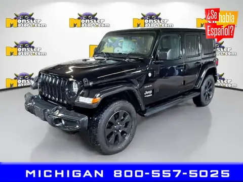 Black 2021 Jeep Wrangler Unlimited Sahara for sale in Michigan Center, MI