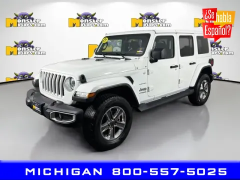 White 2021 Jeep Wrangler Unlimited Sahara for sale in Michigan Center, MI