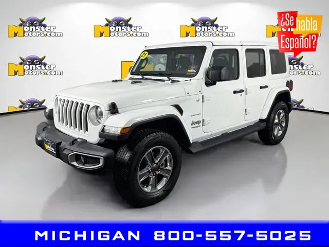 White 2021 Jeep Wrangler Unlimited Sahara for sale in Michigan Center, MI