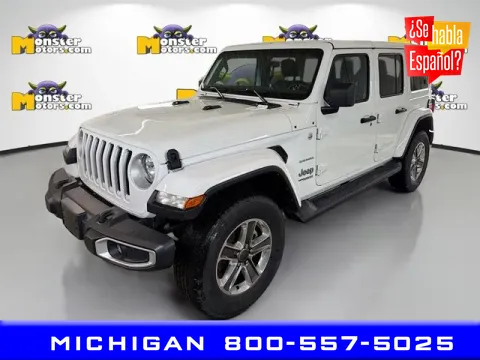 White 2021 Jeep Wrangler Unlimited Sahara for sale in Michigan Center, MI
