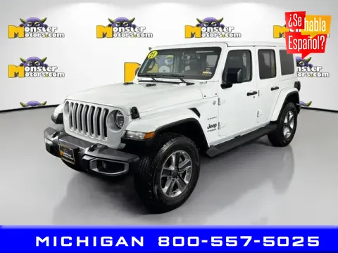 Orange 2021 Jeep Wrangler Unlimited Sahara for sale in Michigan Center, MI
