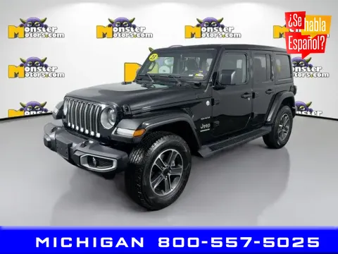 Black 2023 Jeep Wrangler Sahara for sale in Michigan Center, MI