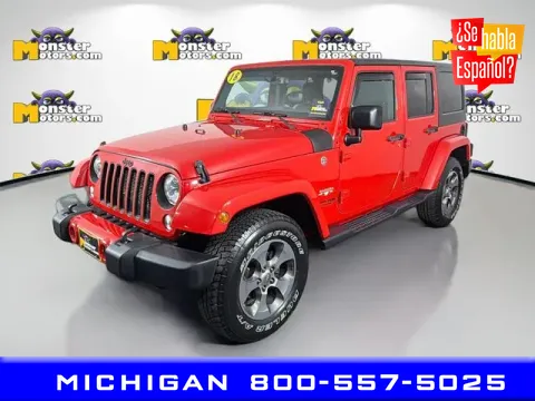 Red 2018 Jeep Wrangler JK Unlimited Sahara for sale in Michigan Center, MI