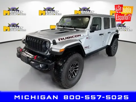 Silver 2024 Jeep Wrangler Rubicon X for sale in Michigan Center, MI