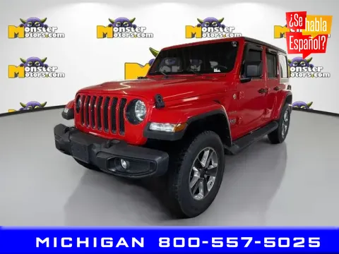 Red 2021 Jeep Wrangler Unlimited Sahara for sale in Michigan Center, MI