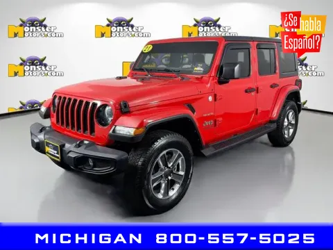 Red 2021 Jeep Wrangler Unlimited Sahara for sale in Michigan Center, MI