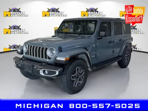 Gray 2024 Jeep Wrangler Sahara for sale in Michigan Center, MI