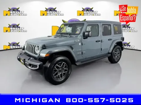 Gray 2024 Jeep Wrangler Sahara for sale in Michigan Center, MI