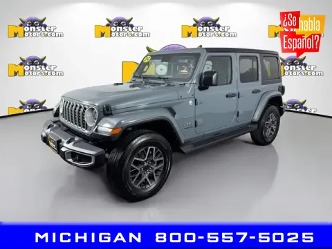 Gray 2024 Jeep Wrangler Sahara for sale in Michigan Center, MI